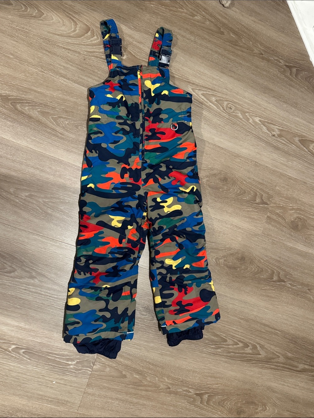 Hanna Andersson Multicolor Camo Snow Bib Ski Snow Overalls Size 4Y 5Y
